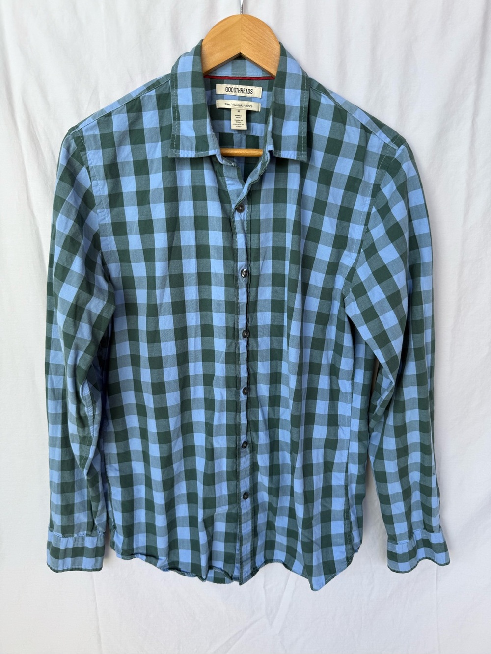 Goodthreads Green and Blue Check Button-Down Shirt